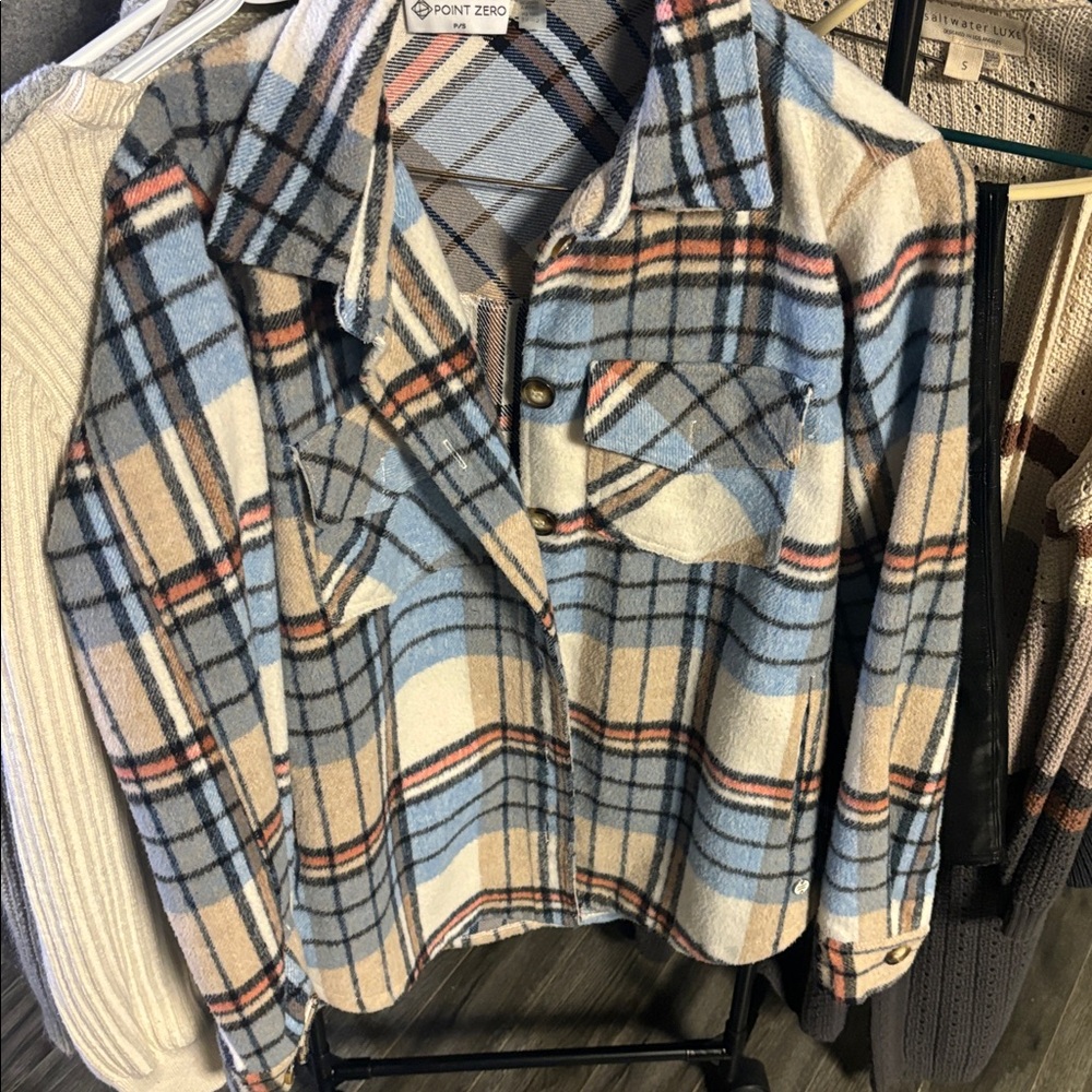 Point Zero Plaid Shacket - Picture 2 of 2